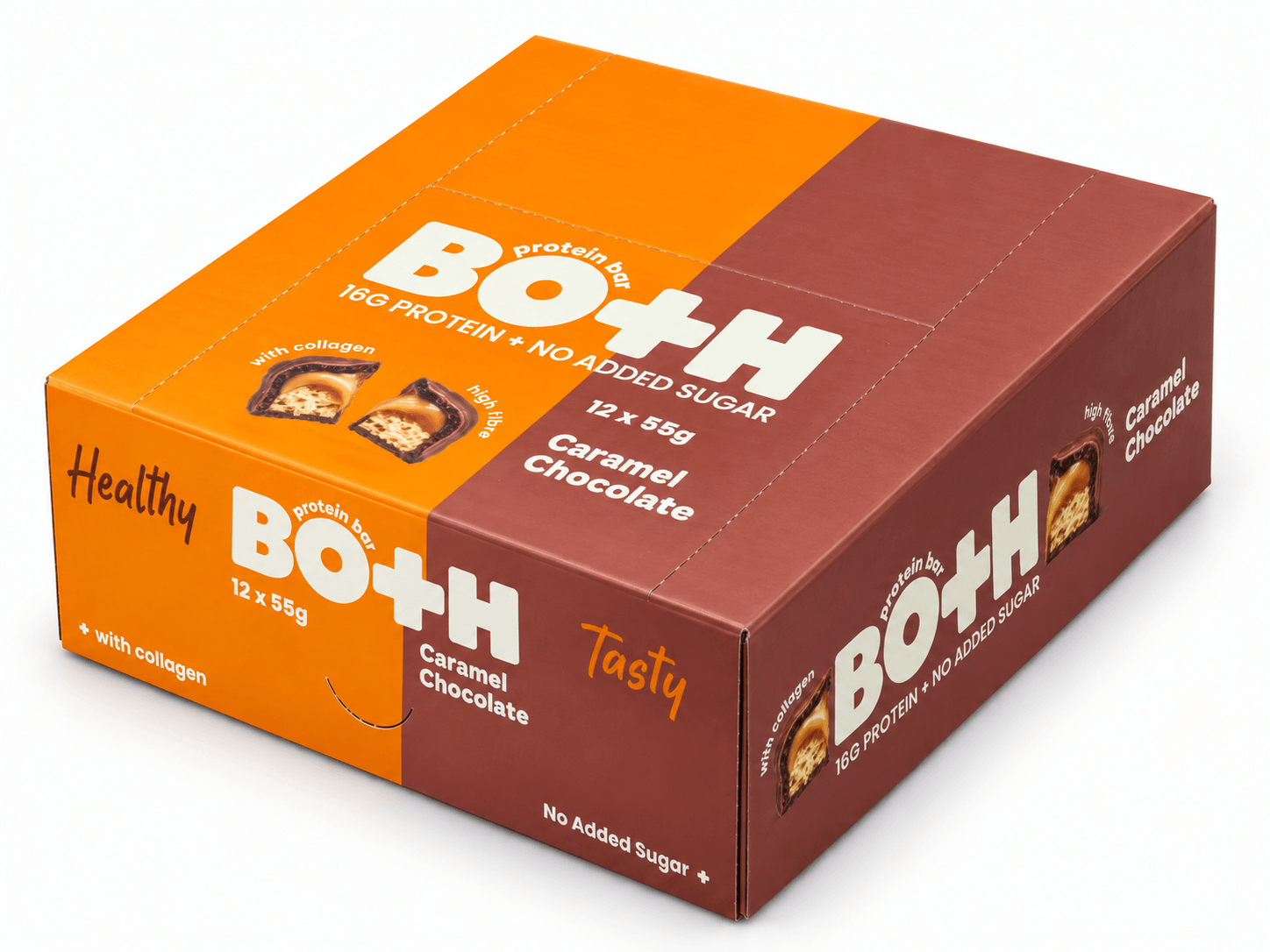 BO+H Caramel Chocolate protein bar box