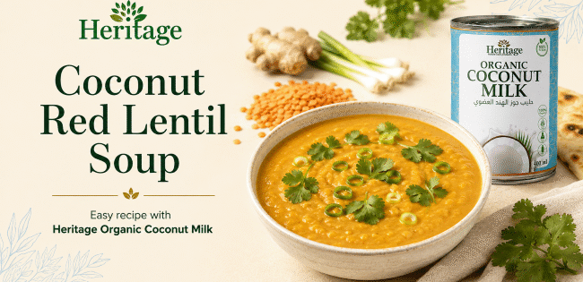 Creamy Coconut Red Lentil Soup Recipe with Organic Coconut Milk