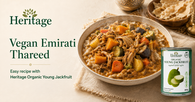 Vegan Emirati Thareed with Heritage Organic Young Jackfruit