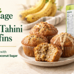Banana tahini muffins with Heritage Organic Coconut Sugar 300 g pack